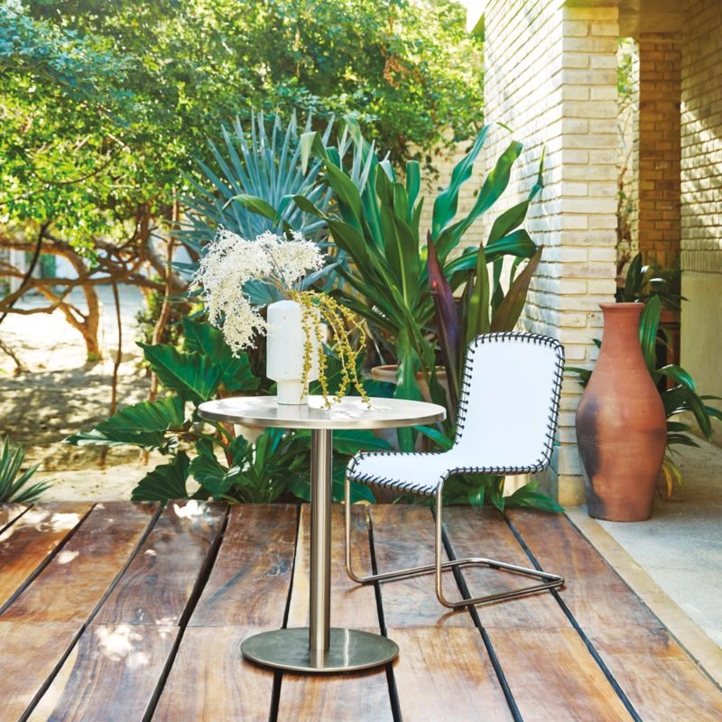 Enzo Natural Sunbrella Outdoor Armless Sling Chair 4 Enzo Natural Sunbrella Outdoor Armless Sling Chair - Image 2