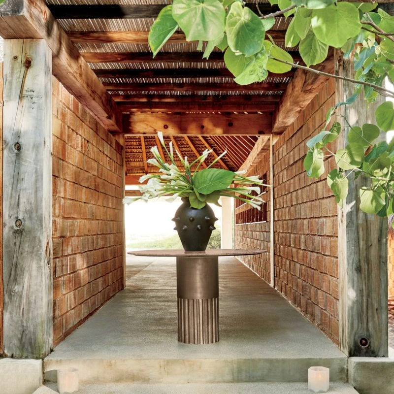 Pillar Travertine Outdoor Dining Table 5 Pillar Travertine Outdoor Dining Table - Image 3