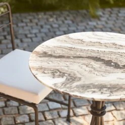 Canova Metal Outdoor Dining Chair With Ivory Sunbrella® Cushion -Furniture Sale CB2SU23 13B DET V1 RET