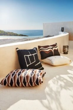Faro Black And White Outdoor Throw Pillow 20'' 9 Faro Black And White Outdoor Throw Pillow 20'' -Furniture Sale CB2SU23 17A V1 RET 1