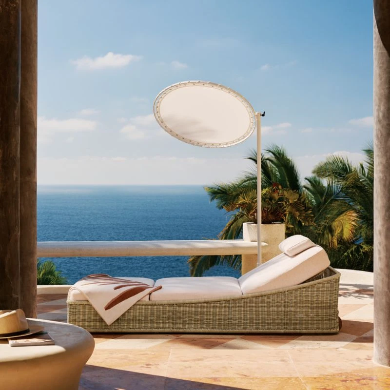 Round White Sun Shade With Pole 4 Round White Sun Shade With Pole - Image 2