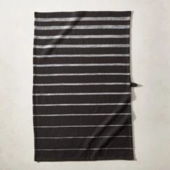 Cafe Organic Cotton Black Striped Dish Towels Set Of 2 -Furniture Sale CafeStripeS2DishtowelsAV2SHS20