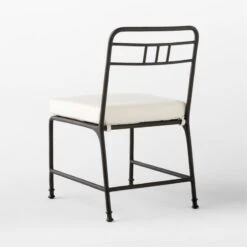 Canova Metal Outdoor Dining Chair With Ivory Sunbrella® Cushion -Furniture Sale CanovaDiningChair3QBSSS23