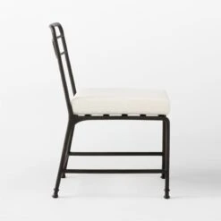 Canova Metal Outdoor Dining Chair With Ivory Sunbrella® Cushion -Furniture Sale CanovaDiningChairSDSSS23