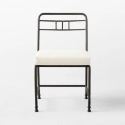 Canova Metal Outdoor Dining Chair With Ivory Sunbrella® Cushion -Furniture Sale CanovaDiningChairSOSSS23