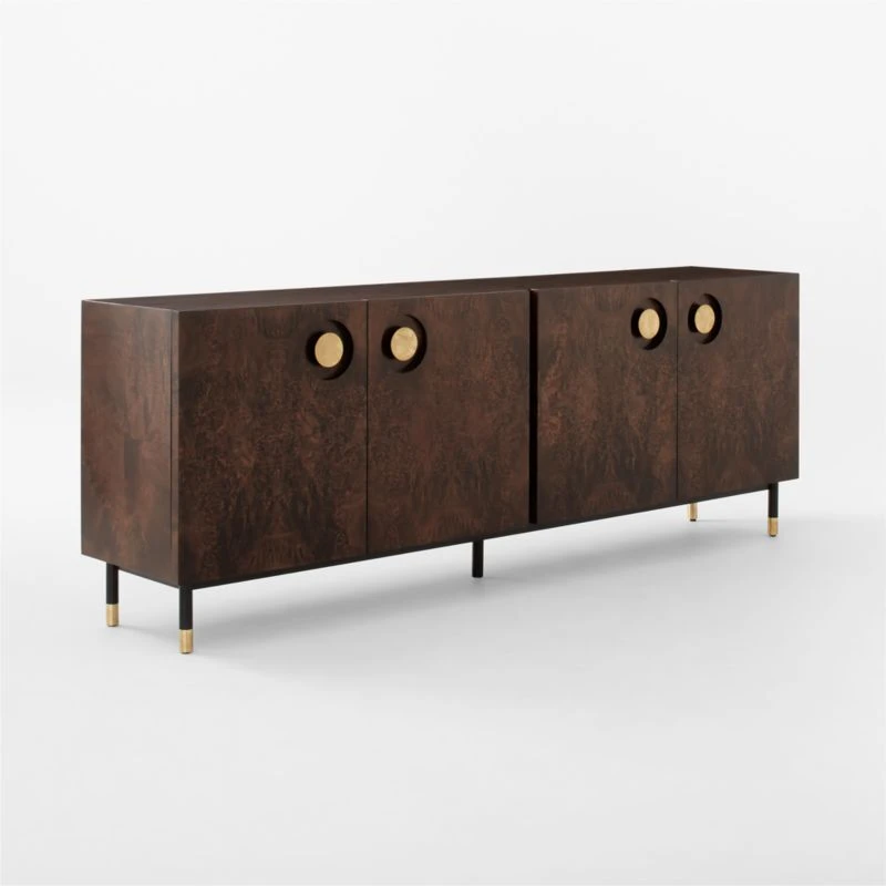 Carbon Brown Burl Wood Media Console 7 Carbon Brown Burl Wood Media Console - Image 5