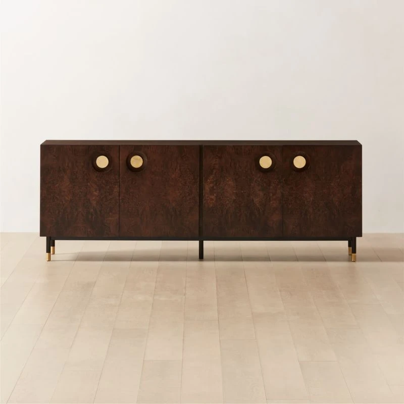 Carbon Brown Burl Wood Media Console 3 Carbon Brown Burl Wood Media Console