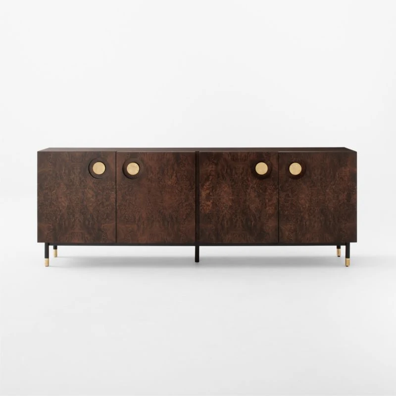 Carbon Brown Burl Wood Media Console 6 Carbon Brown Burl Wood Media Console - Image 4