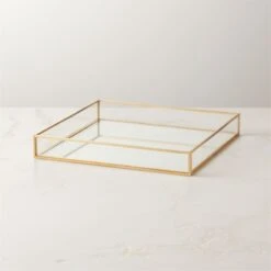 Cato Vanity Tray With Brass Trim