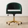 Channel Green Velvet Office Chair -Furniture Sale ChannelGrnVlvtOffcChairSHF19 1x1
