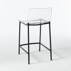 Chiaro Clear Counter Stool Black 14 Chiaro Clear Counter Stool Black -Furniture Sale ChiaroBlackBarStool30in3QBF20