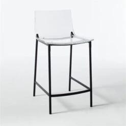 Chiaro Clear Counter Stool Black 12 Chiaro Clear Counter Stool Black -Furniture Sale ChiaroBlackBarStool30in3QF20