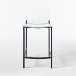 Chiaro Clear Counter Stool Black 11 Chiaro Clear Counter Stool Black -Furniture Sale ChiaroBlackBarStool30inSOF20