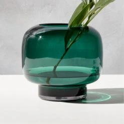 Coco Round Forest Green Glass Hurricane Candle Holder Small 15 Coco Round Forest Green Glass Hurricane Candle Holder Small -Furniture Sale CocoFrstGrnSmlGlsHrrcnAV2SHS22