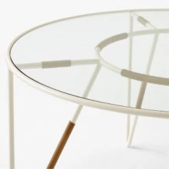 Colombe Round Ivory Metal Outdoor Dining Table With Glass Top 14 Colombe Round Ivory Metal Outdoor Dining Table With Glass Top -Furniture Sale ColombeBlancDiningTableAV2SSS23
