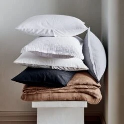 Alto Organic Cotton White Duvet Cover And Shams -Furniture Sale CottonSateenWhiteBeddingAG21 1x1