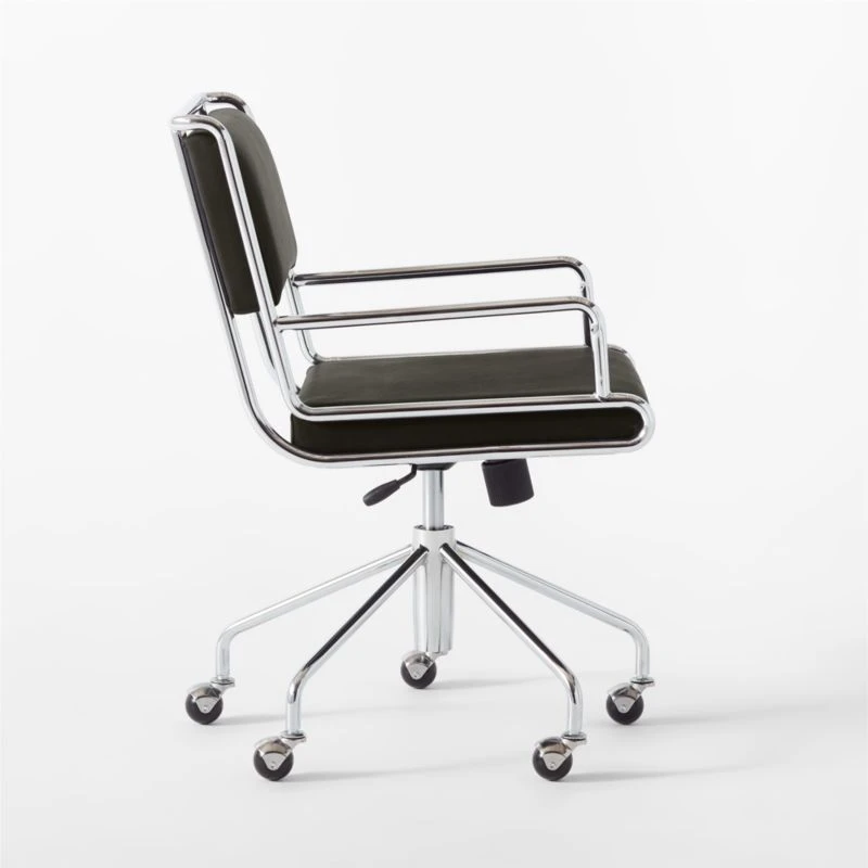 Court Black Vegan Leather Office Chair 7 Court Black Vegan Leather Office Chair - Image 5