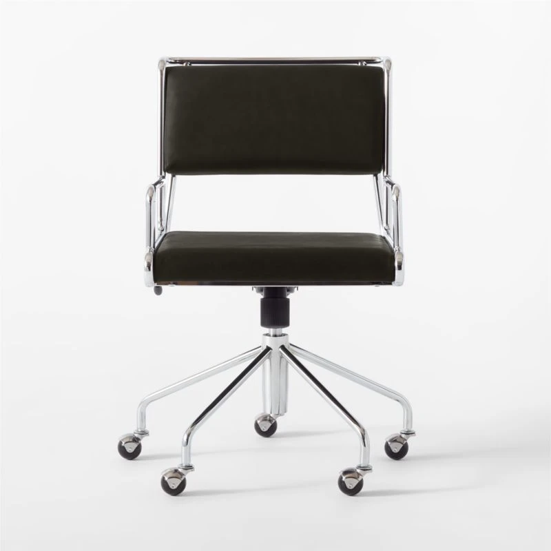Court Black Vegan Leather Office Chair 5 Court Black Vegan Leather Office Chair - Image 3