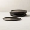Crisp Matte Black Salad Plate Set Of 8 -Furniture Sale CrispRndMttBkSaladPlateS8SHF20