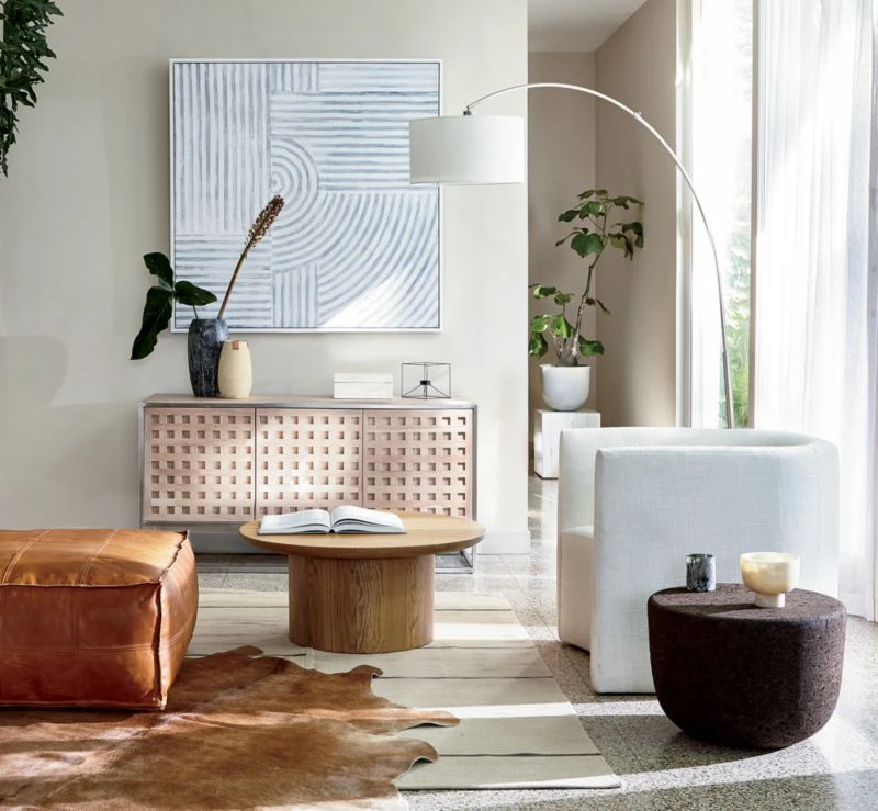 Large Brown Leather Ottoman Pouf 4 Large Brown Leather Ottoman Pouf - Image 2