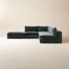 Deseo 4-Piece Modular Charcoal Grey Performance Velvet Sectional Sofa With Loveseat -Furniture Sale Deseo4PcChcVltAptSctSofaSHF23