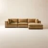 Deseo 4-Piece Modular Copper Brown Performance Velvet Sectional Sofa -Furniture Sale Deseo4PcCpprSectSofaSHF23