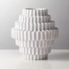 Dial Textured White Vase -Furniture Sale DialShinyWhiteVaseSHF20