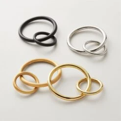 Brushed Brass Curtain Rings Set Of 9 -Furniture Sale DraperyRingsGroupFHF21 1