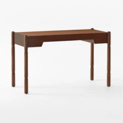 Dreher Brown Leather Desk With Drawer -Furniture Sale DreherWoodDesk3QSSS22