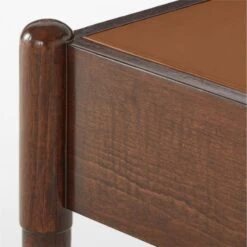 Dreher Brown Leather Desk With Drawer -Furniture Sale DreherWoodDeskAVSSS22