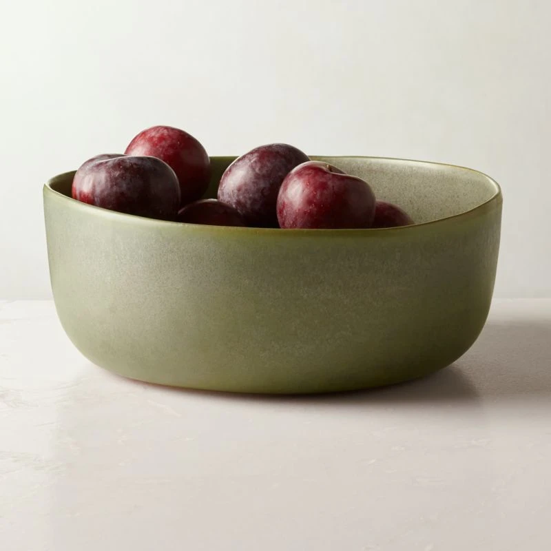 Drift Green Serving Bowl With Reactive Glaze 4 Drift Green Serving Bowl With Reactive Glaze - Image 2