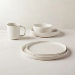 Drift White Pasta Bowl With Reactive Glaze -Furniture Sale DriftRctIvoryDnnrwrGrpFHS22