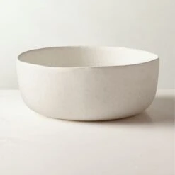 Drift White Serving Bowl With Reactive Glaze