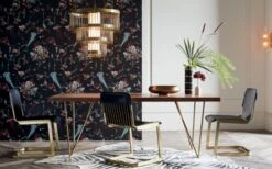 Jellyfish Black Wallpaper -Furniture Sale DylanBrassTableDiningTableJN20