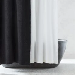 Eastind Organic Cotton Black Waffle Shower Curtain 72'' -Furniture Sale EastindOrgCtnWflShwCrtnCtnFHF23