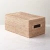 Emme Rectangular Handwoven Natural Rattan Storage Basket -Furniture Sale EmmeBoxwLidNatRectSHF22