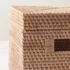 Emme Rectangular Handwoven Natural Rattan Storage Basket 10 Emme Rectangular Handwoven Natural Rattan Storage Basket -Furniture Sale EmmeBoxwLidNatSqAV2SHF22