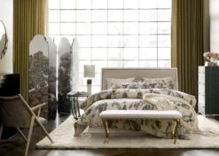 Midnight Jungle Linen Duvet Cover And Shams -Furniture Sale EntasisQueenBedJL18