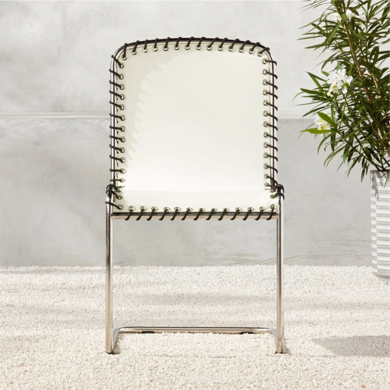 Enzo Natural Sunbrella Outdoor Armless Sling Chair 3 Enzo Natural Sunbrella Outdoor Armless Sling Chair