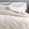 Estela Grey And White Organic Cotton Duvet Cover And Shams -Furniture Sale EstelaGreyFQDuvetSHF19