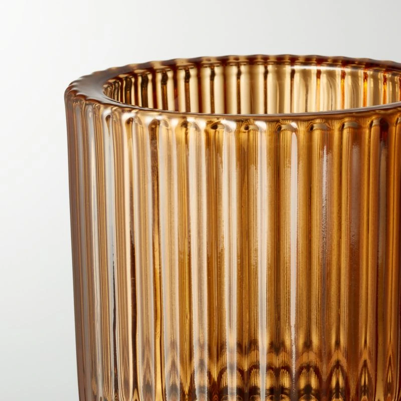 Ezra Amber Glass Tealight Candle Holders Set Of 6 5 Ezra Amber Glass Tealight Candle Holders Set Of 6 - Image 3