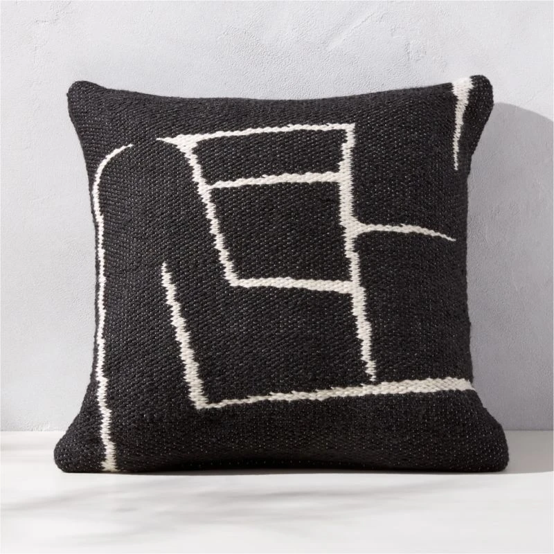 Faro Black And White Outdoor Throw Pillow 20'' 3 Faro Black And White Outdoor Throw Pillow 20''