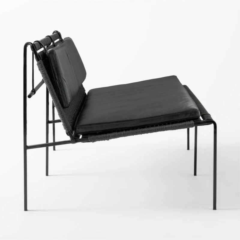 Fenn Black Cord And Leather Settee 6 Fenn Black Cord And Leather Settee - Image 4