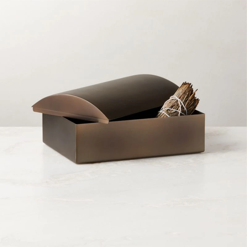 Finley Blackened Brass Storage Box With Lid Small 5 Finley Blackened Brass Storage Box With Lid Small - Image 3