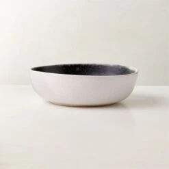 Fynn Black And White Soup Bowl With Reactive Glaze