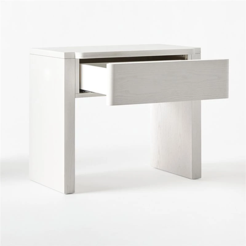 Fore Bleached Ash Wood Nightstand With Drawer 7 Fore Bleached Ash Wood Nightstand With Drawer - Image 5