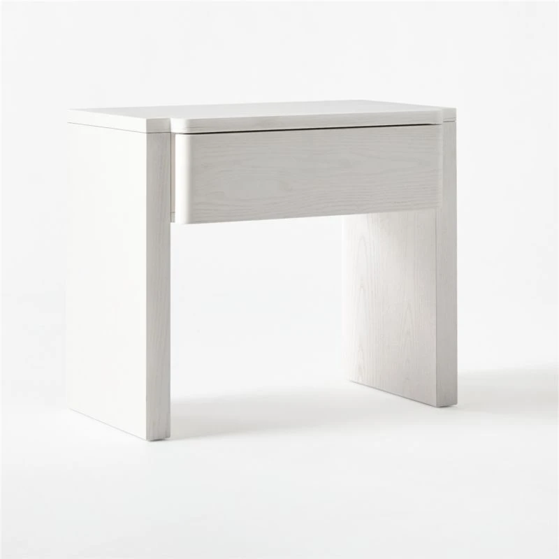 Fore Bleached Ash Wood Nightstand With Drawer 6 Fore Bleached Ash Wood Nightstand With Drawer - Image 4