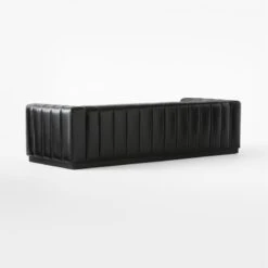 Forte Extra-Large Channeled Black Leather Sofa 101" 12 Forte Extra-Large Channeled Black Leather Sofa 101" -Furniture Sale ForteChnnldBkLthrLgSofa3QBSSF22
