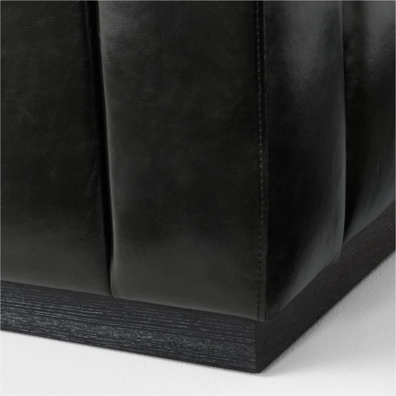 Forte Extra-Large Channeled Black Leather Sofa 101" 8 Forte Extra-Large Channeled Black Leather Sofa 101" - Image 6
