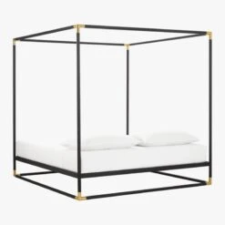 Frame Black Iron Queen Canopy Bed -Furniture Sale FrameCanopyBedKing3QBF17